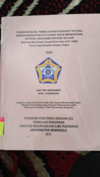 PENERAPAN ODEL PEMBELAJARAN KOOPERATIF TIPE STAD DENGAN BERBANTUAN PETA KONSEP UNTUK MENINGATAN AKTIVITAS KERJA SAMA DAN HASIL BELAJAR