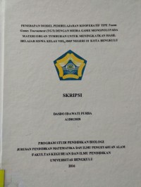 PENERAPAN MODEL PEMBELAJARAN KOOPERATIF TIPE TEAMS GAMES TOURNAMENT (TGT) DENGAN MEDIA GAME MONOPOLI PADA MATERI ORGAN TUMBUHAN UNTUK MENINGKATKAN HASIL BELAJAR SISWA KELAS VIII G SMPN 10 KOTA BENGKULU