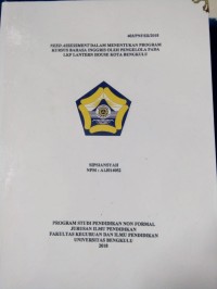 NEED ASSESMENT DALAM MENENTUKAN PROGRAM KURSUS BAHASA INGGRIS OLEH PENGELOLA PADA LKP LANTERN HOUSE KOTA BENGKULU