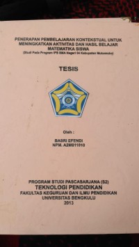 PENERAPAN PEMBELAJARN KONTEKSTUAL UNTUK MENINGKATKAN AKTIVITAS DAN HASIL BELAJAR MATEMATIKA SISWA
