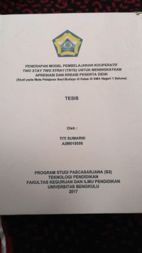 PENERAPAN MODEL PEMBELAJARAN KOPERATUF TWO STAY TWO STAY (TSTS) UNTUK MENINGKATKAN APRESIASI DAN KREASI PESERTA DIDIK