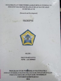 PENGEMBANGAN VIDEO PEMBELAJARAN DENGAN PENDEKAATAN INDUKTIF PADA MATERI BILANGAN BULAT DAN PECAHAN DI SMP KELAS VII