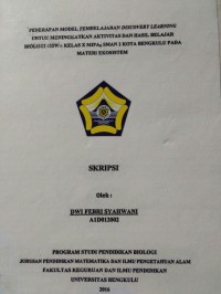PENERAPAN MODEL PEMBELAJARAN DISCOVERY LEARNING UNTUK MENINGKATKAN AKTIVITAS DAN HASIL BELAJAR BIOLOGI SISWA KELAS X MIPA B SMAN 2 KOTA BENGKULU PADA MATERI EKOSISTEM