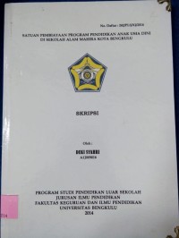 SATUAN PEMBIAYAAN PROGRAM PENDIDIKAN ANAK USIA DINI DI SEKOLAH ALAM MAHIRA KOTA BENGKULU