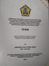 PERBEDAAN KEMAMPUAN MENULIS TEKS EKSPLANASI MENGGUNAKAN TEKNIK PEMBELAJARAN KONVENSIONAL TERHADAP SISWA KELAS XI SMAN 1 ARGAMAKMUR KABUPATEN BENGKULU UTARA