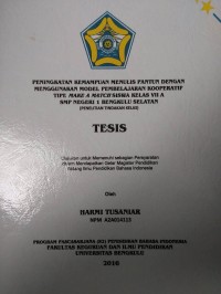PENINGKATAN KEMAMPUAN MENULIS PANTUN DENGAN MENGGUNAKAN MODEL PEMBELAJARAN KOOPERATIF TIPE MAKE A MATCH SISWA KELAS VII A SMP NEGERI 1 BENGKULU SELATAN