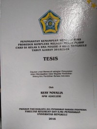PENINGKATAN KEMAMPUAN MENULIS TEKS PROSEDUR KOMPLEKS MELALUI MEDIA FLASH CARD DI KELAS X SMA NEGERI 5 KOTA BENGKULU TAHUN AJARAN 2015/2016