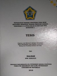PENGGUNAAN BAHASA INDONESIA PADA BUKU SUPLEMEN SEMANGAT MERAIH PRESTASI BAHASA INDONESIA 3 A UNTUK KELAS IX SMP DAN MTS SEMESTER 1
