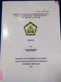 KOMPETENSI GURU PAUD KASIH BERSAMA DESA HARAPAN MAKMUR KEC.PONDOK KUBANG KAB.BENGKULU TENGAH