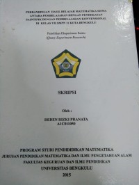 PERBANDINGAN HASIL BELAJAR MATEMATIKA SISWA ANTARA PEMBELAJARAN DENGAN PENDEKATAN SINTIFIK DENGAN PEMBELAJARAN KONVENSIONAL DI KELAS VII SMPN 11 KOTA BENGKULU