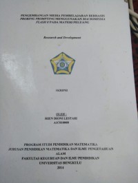PENGEMBANGAN MEDIA PEMBELAJARAN BERBASIS PROBING PROMPTING MENGGUNAKAN MACROMEDIA FLASH 8 PADA MATERI PELUANG