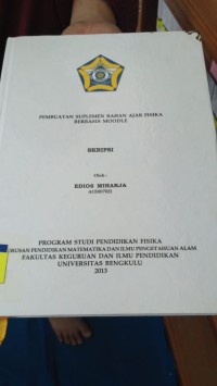 PEMBUATAN SUPLEMEN BAHAN AJAR FISIKA BERBASIS MOODLE