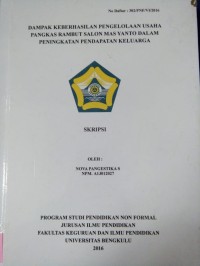DAMPAK KEBERHASILAN PENGELOLAAN USAHA PANGKAS RAMBUT SALON MAS YANTO DALAM PENINGKATAN PENDAPATAN KELUARGA