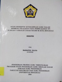 STUDI DESKRIPTIF KETERAMPILAN GURU DALAM MEMBUKA PELAJARAN PADA PEMBELAJARAN IPS DI KELAS V SEKOLAH DASAR NEGERI 86 KOTA BENGKULU