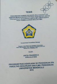 PENGOBATAN KANKER PAYUDARA Mus Muculus C3H DENGAN MENGGUNAKAN EKSTRAK DAUN BAYUR JANTANSERTA IMPLEMENTASINYA PADA PEMBELAJARAN BIOLOGI SMA