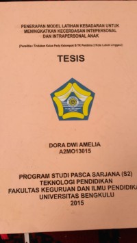 PENERAPAN MODEL LATIHAN KESADARAN UNTUK MENINGKATKAN KECERDASAN INTERPERSONAL DAN INTRAPERSONAL ANAK