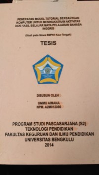 PENERAPAN MODEL TUTORIAL BERBANTUAN KOMPUTER UNTUK MENINGKATKAN AKTIVITAS DAN HASIL MATA PELAJARAN BAHASA INGGRIS