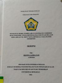 PENERAPAN MODEL PEMBELAJARAN KOOPERATIF NUMBERED HEAD TOGETHER UNTUK MENINGKATKAN MOTIVASI BELAJAR SISWA KELAS VII 1 SMPN 7 KOTA BENGKULU PADA MATERI EKOSISTEM