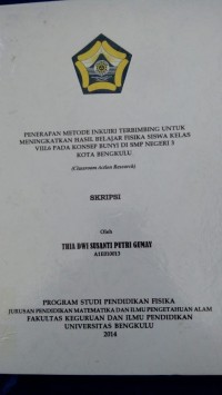 AN INVESTIGATION OF CLASSROOM MANAGEMENT STRATEGY USED BY ENGLISH TEACHERS AT SMAK SINT CAROLUS KOTA BENGKULU