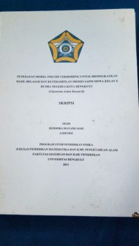 JENIS-JENIS TUMBUHAN YANG DIMANFAATKAN SEBAGAI OBAT OLEH MASYARAKAT SUKU LEMBAK DELAPAN DI DESA TANJUNG TERDANA KECAMATAN PONDOK KUBANG KEBUPATEN BENGKULU TENGAH