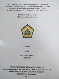 UPAYA MENINGKATKAN HASIL BELAJAR DAN KEMAMPUAN PEMAHAMAN KONSEP MELALUI MODEL KOOPERATIF LEARNING TIPE THINK PAIR SHARE (TPS) DALAM PEMBELAJARAN MATEMATIKA SISWA KELAS VII SMPN 11 KOTA BENGKULU