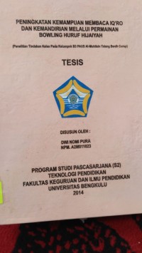 PENINGKATAN KEMAMPUAN MEMBACA IQRO DAN KEMANDIRIAN MELALUI PERMAINAN BOWLING HURUF HIJAIYAH