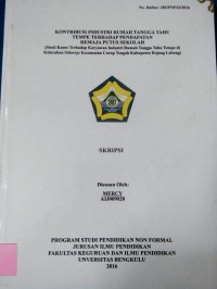 KONTRIBUSI INDUSTRI RUMJAH TANGGA TAHU TEMPE TERHADAP PENDAPATAN REMAJA PUTUS SEKOLAH