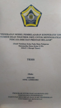 PENERAPAN MODEL PEMBELAJARAN KOOPERATIF TIPE NUMBER HEAD TOGETHER (NHT) UNTUK MENINGKATKAN PERCAYA DIRI DAN PRESTASI BELAJAR