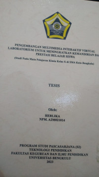 PENGEMBANGAN MULTIMEDIA INTERAKTIF VIRTUAL LABORATORIUM UNTUK MENINGKATKAN KEMANDIRIAN DAN PRESTASI BELAJAR SISWA