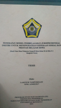PENERAPAN MODEL PEMBELAJARAN JURISPRUDENSIAL INKUIRI UNTUK MENINGKATKAN KEPEKAAN SOSIAL DAN PRESTASI BELAJAR SISWA