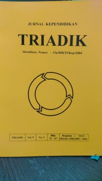 Image of JURNAL KEPENDIDIKAN TRIADIK Oktober 2006