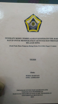 PENERAPAN MODEL PEMBELAJARAN KOOPERATIF TIPE MAKE A MATCH UNTUK MENINGKATKAN AKTIVITAS DAN PRESTASI BELAJAR SISWA