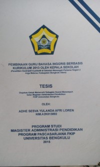 PEMBINAAN GURU BAHASA INGGRIS BERBASIS KURIKLUM 2013 OLEH KEPALA SEKOLAH