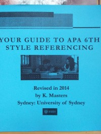 YOUR GUIDE TO APA 6TH STYLE REFERENCING SYDNEY: UNIVERSITU OF SYDNEY