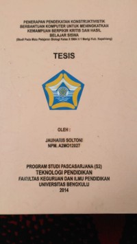Image of PENERAPAN PENDEKATAN KOSTRUKTIVISTIK BERBANTUAN KOMPUTER UNTUK MENINGKATKAN KEMAMPUAN BERPIKIR KRITIS DAN HASIL BELAJAR SISWA