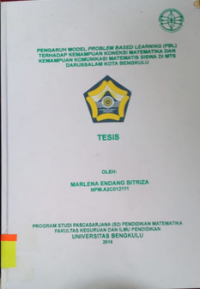 Image of PENGARUH MODEL PROBLEM BASED LEARNING TERHADAP KEMAMPUAN KONEKSI MATEMATIKA DAN KEMAMPUAN KOMUNIKASI MATEMATIS SISWA DI MTS DARUSSALAM KOTA BENGKULU