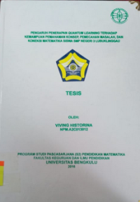 Image of PENGARUH PENERAPAN QUANTUM LEARNING TERHADAP KEMAMPUAN PEMAHAMAN KONSEP, PEMECAHAN MASALAH, DAN KONEKSI MATEMATIKA SISWA SMP NEGERI 3 LUBUK LINGGAU