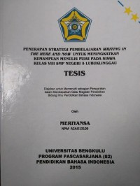 Image of PENERAPAN STRATEGI PEMBELAJARAN WRITING IN THE HERE AND NOW UNTUK MENINGKATKAN KEMAMPUAN MENULIS PUISI PADA SISWA KELAS VIII SMP NEGERI 5 LUBUK LINGGAU