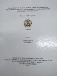 Image of PENGEMBANGAN SOAL-SOAL PROBLEM SOLVING PADA MATA PELAJARAN MATEMATIKA POKOK BAHASAN PROGRAM LINIER DI SMK NEGERI 1 KOTA BENGKULU