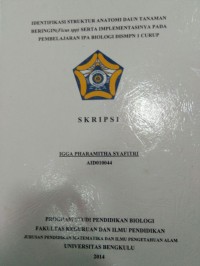 Image of IDENTIFIKASI STRUKTUR ANATOMI DAUN TANAMAN BERINGIN (FICUS SPP) SERTA IMPLEMENTASINYA PADA PEMBELAJARAN IPA-BIOLOGI DI SMPN 1 CURUP