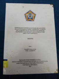 Image of PENINGKATAN PARTISIPASI DAN HASIL BELAJAR SISWA MELALUI PENERAPAN MODEL COOPERATIVE LEARNING TIPE NUMBERED HEADS TOGETHER (NHT) BERBASIS EKSPERIMEN PADA KONSEP CAHAYA DI KELAS VIIIB SMPN 15 KOTA BENGKULU