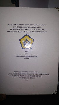 Image of PENERAPAN INKUIRI TERSTUKTUR MENGGUNAKAN BUKU UNIT PEMBELAJARAN KEANEKARAGAMAN LICHENES UNTUK MENINGKATKAN HASIL BELAJAR PESERTA DIDIK KELAS X DI SMA NEGERI 7 KOTA BENGKULU