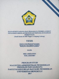 Image of MANAJEMEN SARANA DAN PRASARANA PEMBELAJARAN PENJASKES SEKOLAH MENENGAH PERTAMA DI DAERAH PERBATASAN (studi kasus di smp negeri 11 rejang lebong )